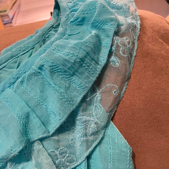 2b Bebe One-shoulder Turquoise Dress Size M Medium - Picture 6 of 7